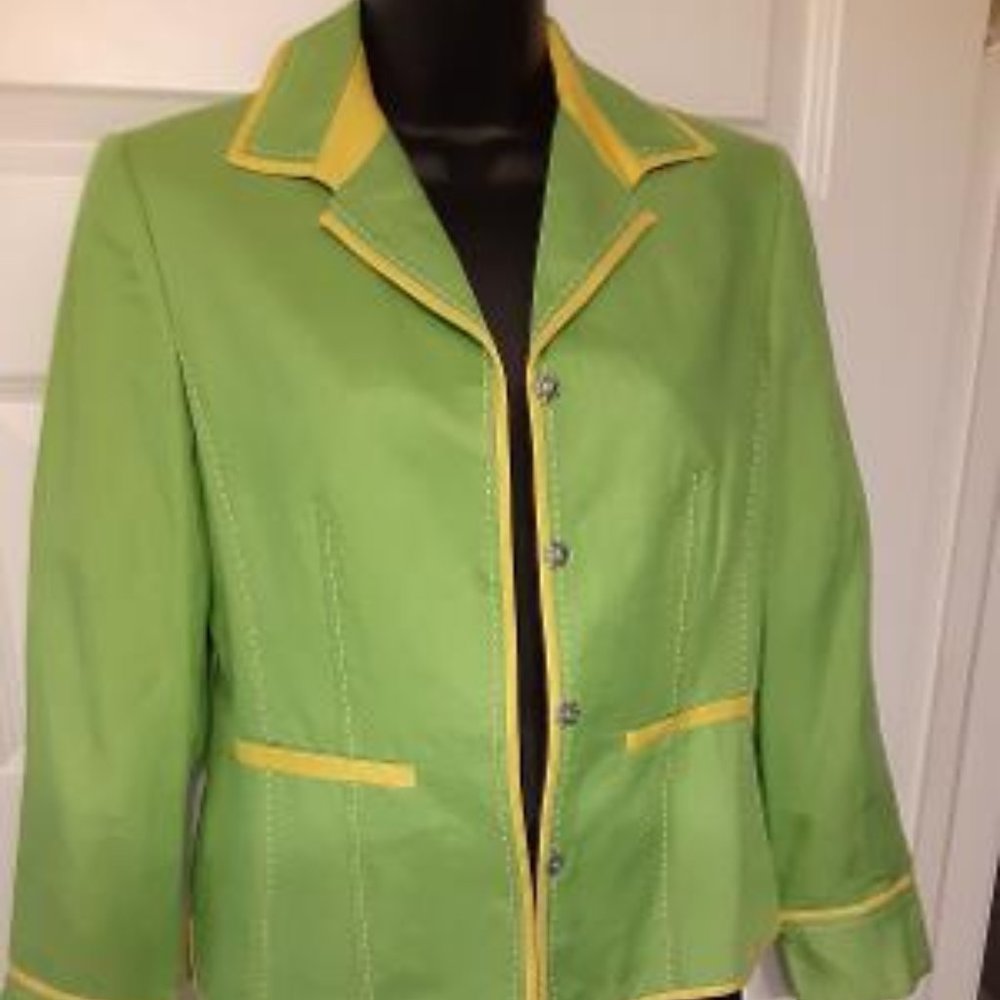 Parisian Signature Green Jacket with Yellow Trim